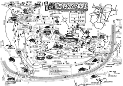 吉野山のイラストマップ
